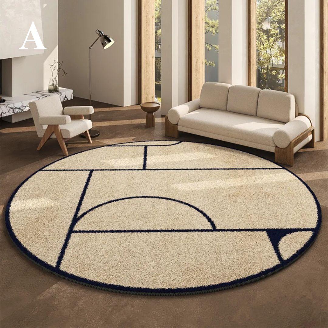 LunaWeave | Runder Teppich für Zuhause | Luxuriöser Teppich im französischen Stil – weich, elegant & pflegeleicht