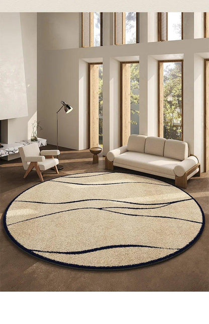 LunaWeave | Runder Teppich für Zuhause | Luxuriöser Teppich im französischen Stil – weich, elegant & pflegeleicht