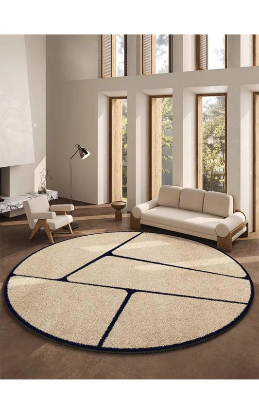 LunaWeave | Runder Teppich für Zuhause | Luxuriöser Teppich im französischen Stil – weich, elegant & pflegeleicht