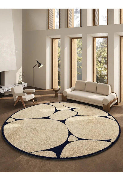 LunaWeave | Runder Teppich für Zuhause | Luxuriöser Teppich im französischen Stil – weich, elegant & pflegeleicht