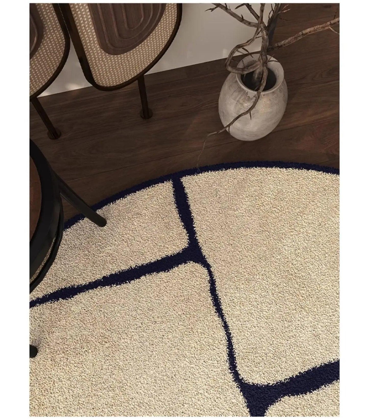 LunaWeave | Runder Teppich für Zuhause | Luxuriöser Teppich im französischen Stil – weich, elegant & pflegeleicht