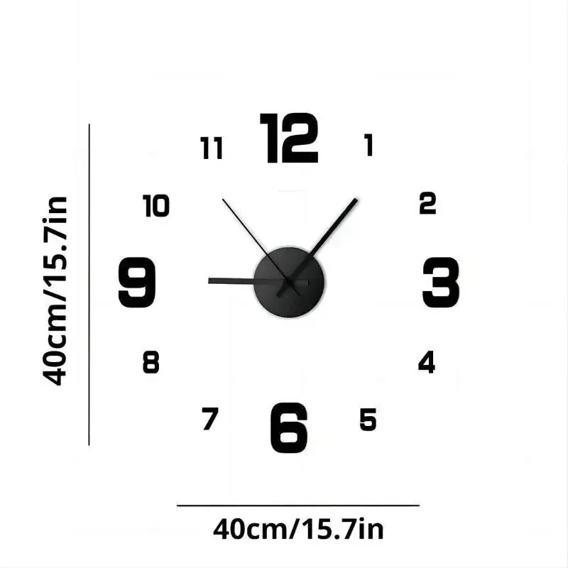 Timovia | Minimalistische 3D-Wanduhr ohne Rahmen