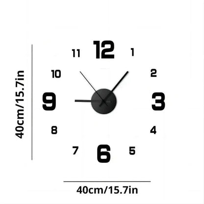 Timovia | Minimalistische 3D-Wanduhr ohne Rahmen