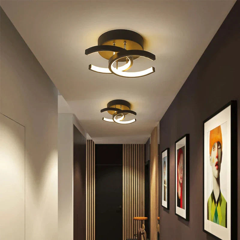 Acantha LED Plafondlamp – Moderne zwart-witte plafondlamp voor woonkamer, keuken & kantoor