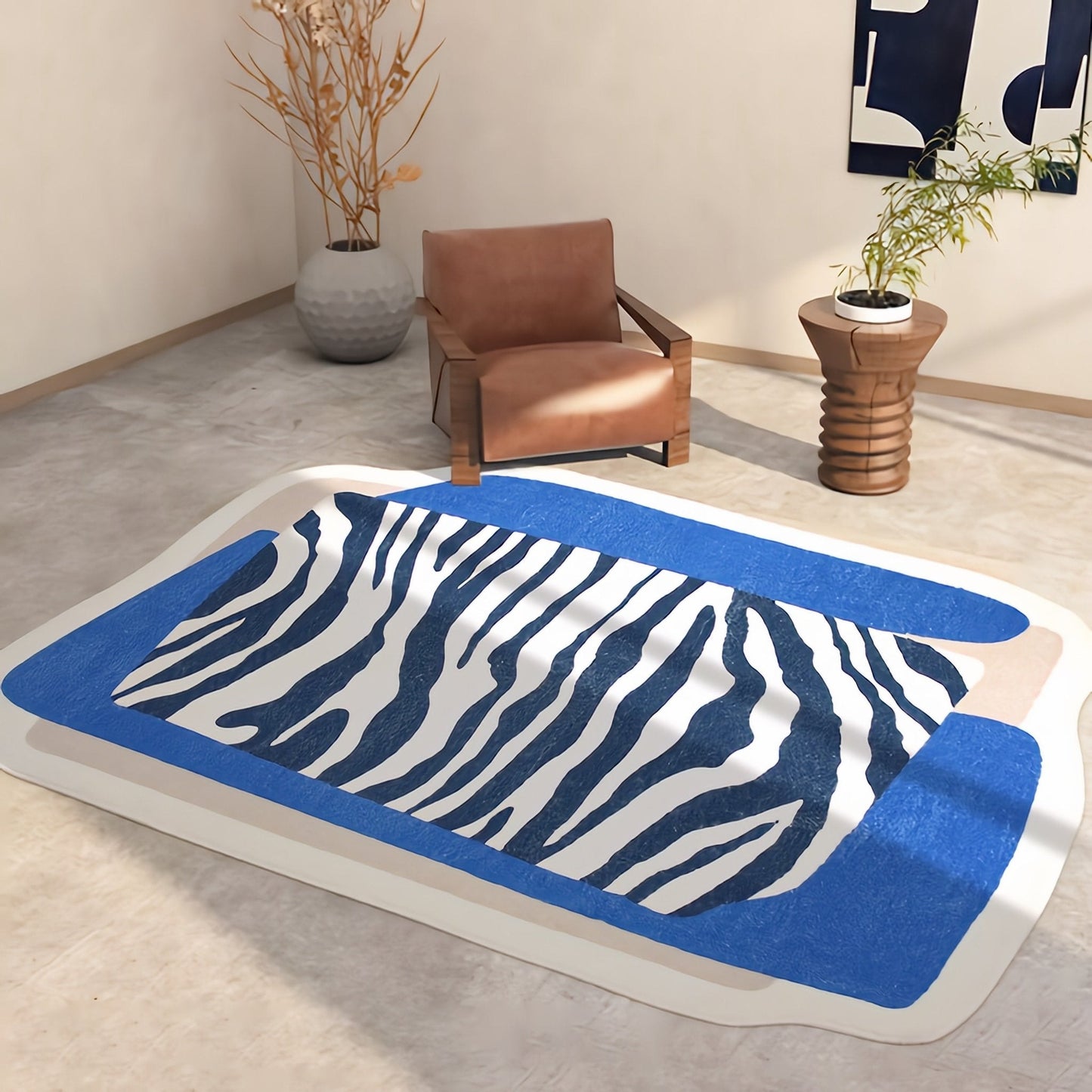 NordLoom | Skandi-Plüschteppich mit Streifen | Weicher nordischer Teppich für Wohnzimmer & Schlafzimmer