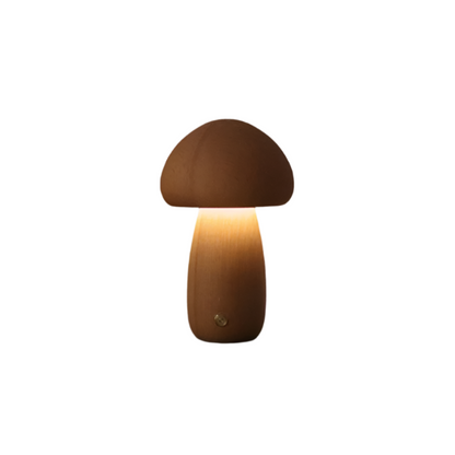Lunaris Shroom | Wiederaufladbare Tischlampe im Holz-Pilz-Design