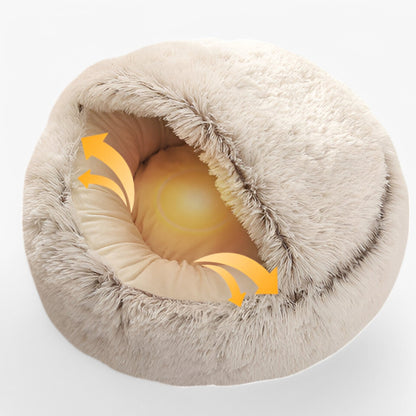 Lunaro Nest | Flauschiges Winterbett mit rutschfester Unterseite für Haustiere