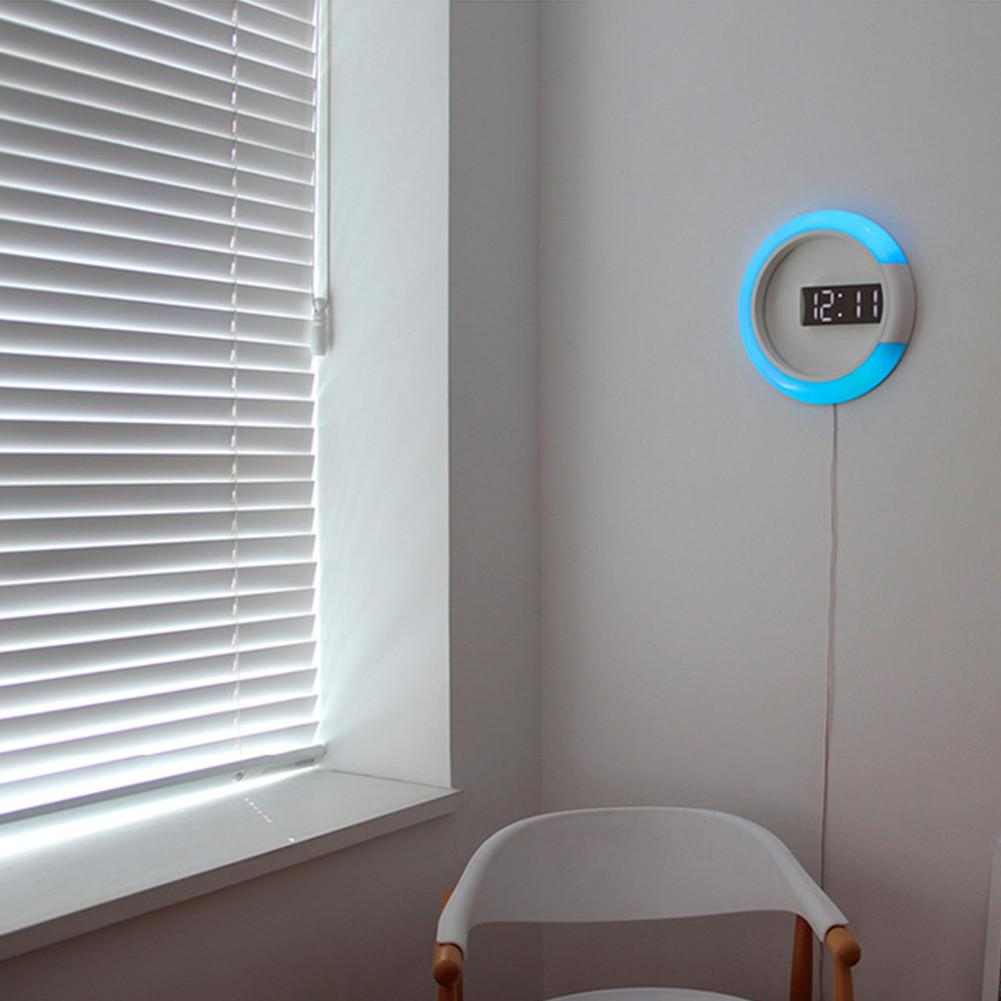 RingLite Halo | Digitale LED-Wanduhr mit Ringlicht in modernem Design