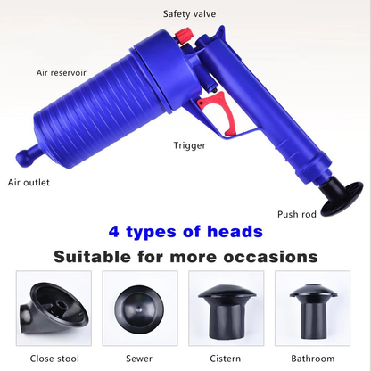 AirFlush HydroBlast | Perslucht-afvoerontstopper met verwisselbare opzetstukken