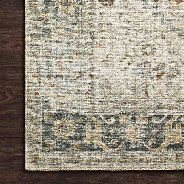 Arvanda Sand | Beiger Vintage-Teppich für Wohnzimmer aus pflegeleichtem Gewebe