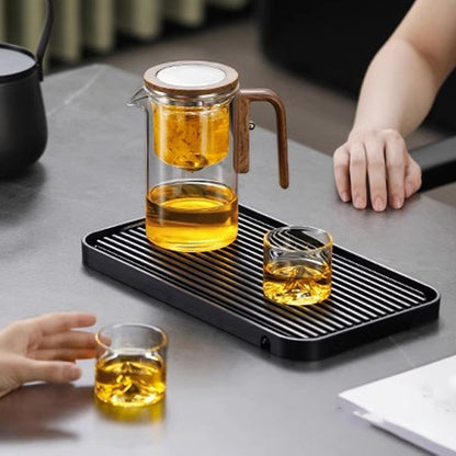 TeakBrew Teekanne | Glasteekanne mit Holzgriff & integriertem Sieb