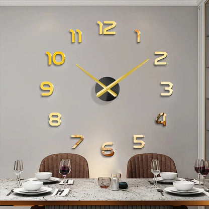 Timovia | Minimalistische 3D-Wanduhr ohne Rahmen
