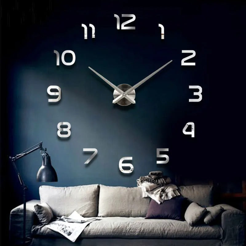 Timovia | Minimalistische 3D-Wanduhr ohne Rahmen